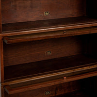 Antique Tall Mahogany Wood Barrister Bookcase Cabinet Six Shelf