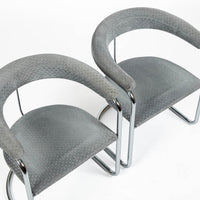 Set of 6 Mid-Century Modern SS33 Chrome Dining Chairs by Anton Lorenz for Thonet, 1970s