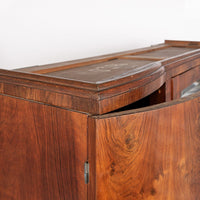 Antique Art Deco Burl Wood Mirrored Armoire Cabinet, 1930s