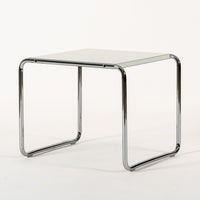 Mid Century White Tubular Steel Laccio Side Table by Marcel Breuer for Knoll