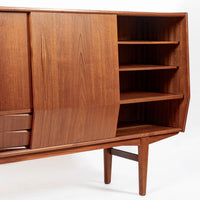 Mid-Century Danish Modern Teak High Sideboard or Bar Cabinet 1960s