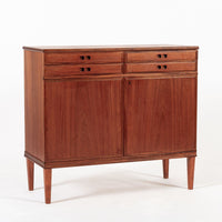 Mid Century Danish Modern Teak Storage Cabinet, Circa 1960, Two-Piece