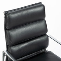 Eames for Herman Miller Tall Black Leather Desk Chair Soft Pad