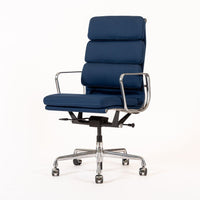 Herman Miller Eames Tall Navy Blue Fabric Desk Chair Soft Pad