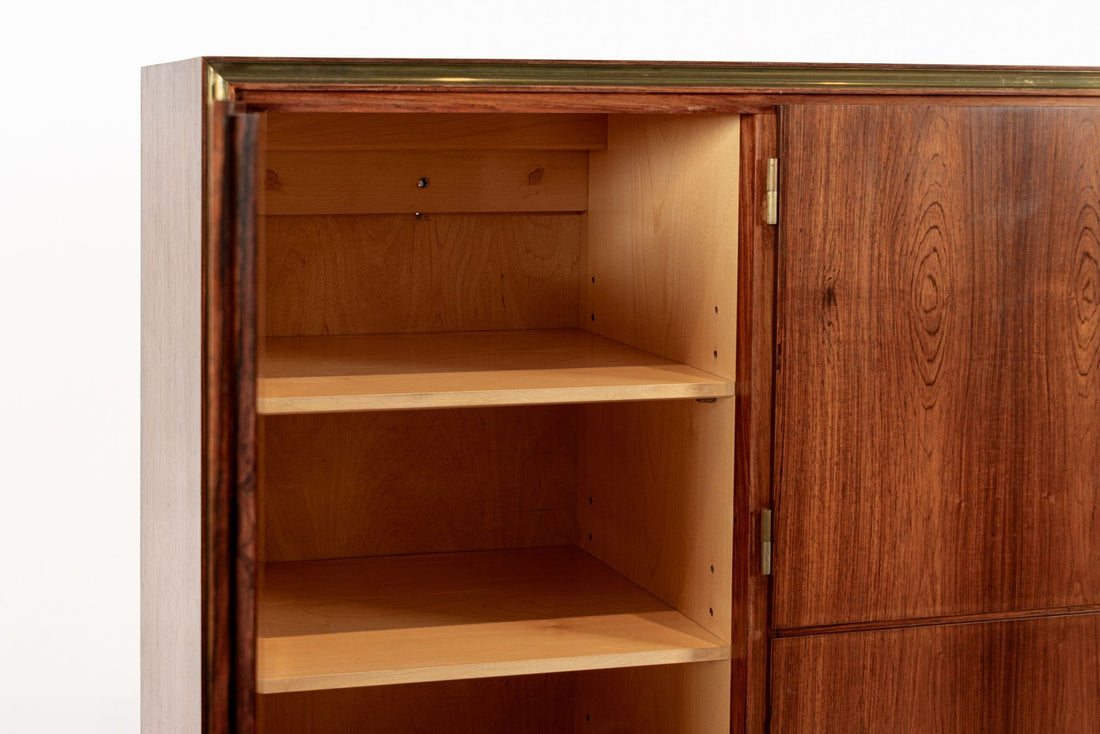 Exceptional Mid Century Danish Modern Floating Rosewood Wall Cabinet 1950s