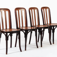 Antique Bentwood Bistro Cafe Chairs by Josef Hoffman for Thonet