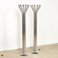 Mid Century Silver Chrome Tubular Floor Lamp