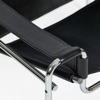 Vintage Mid Century Black Wassily Chair by Marcel Breuer (attr.) 1970s