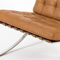 Mid Century Brown Leather Barcelona Chair by Mies van der Rohe for Knoll, 1983
