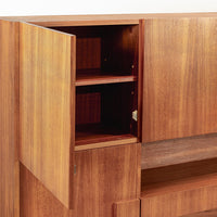 Monumental Vintage Mid Century German Teak Wall Unit Cabinet