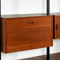 Early Production George Nelson OMNI Three-Bay Modular Walnut Wall Unit by Structural Products, Circa 1961