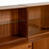 Pair of Swedish Mid-Century Modern Teak Bookcase Display Cabinets, 1960s