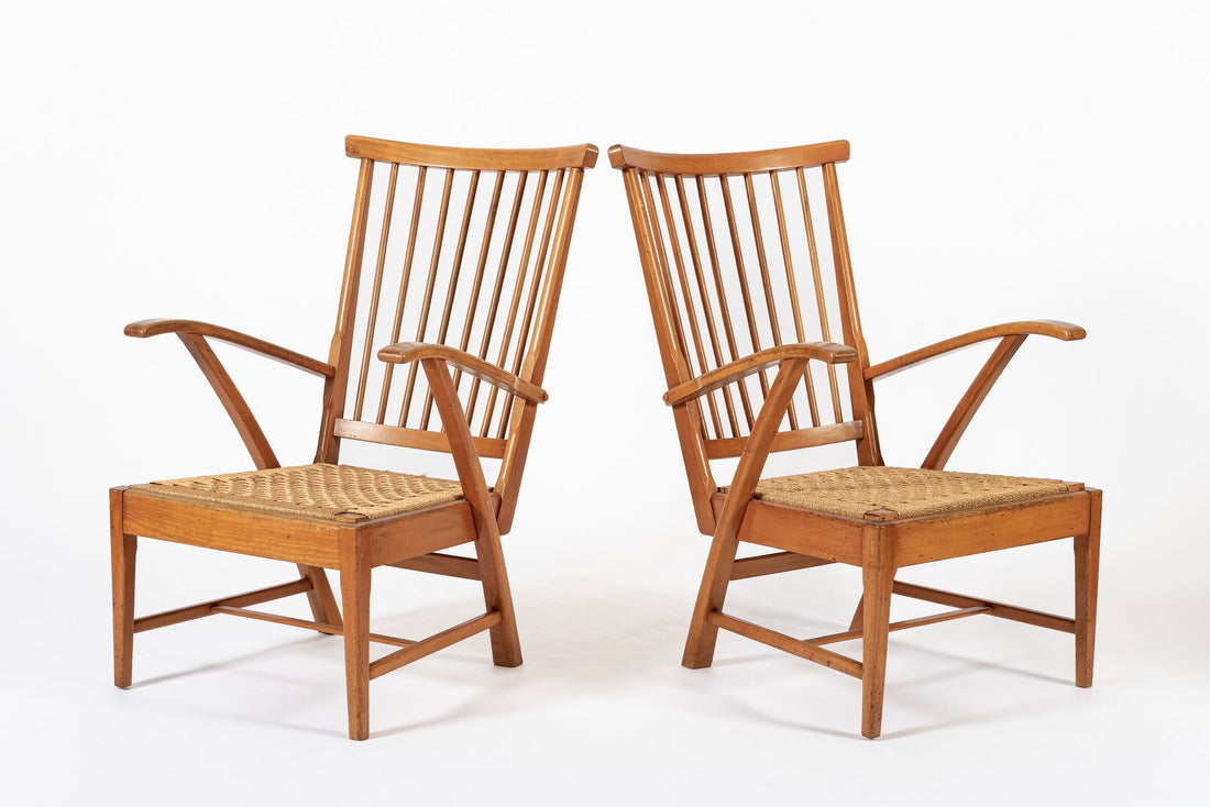 Vintage Mid Century Dutch Wooden Lounge Chairs by Vero Stoel