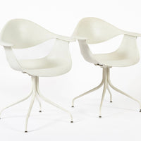 Mid Century White Swag Chairs by George Nelson for Herman Miller