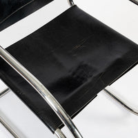 Bauhaus MR 20 Black Leather Arm Chairs by Mies van der Rohe for Knoll, 1979
