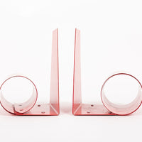 Antique English Art Deco Red Metal Bookends 1940s