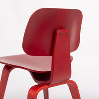 Mid Century DCW Red Plywood Chair by by Eames for Herman Miller