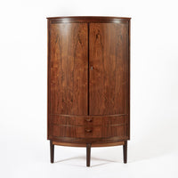 Mid Century Danish Modern Rosewood Corner Cabinet 1960s