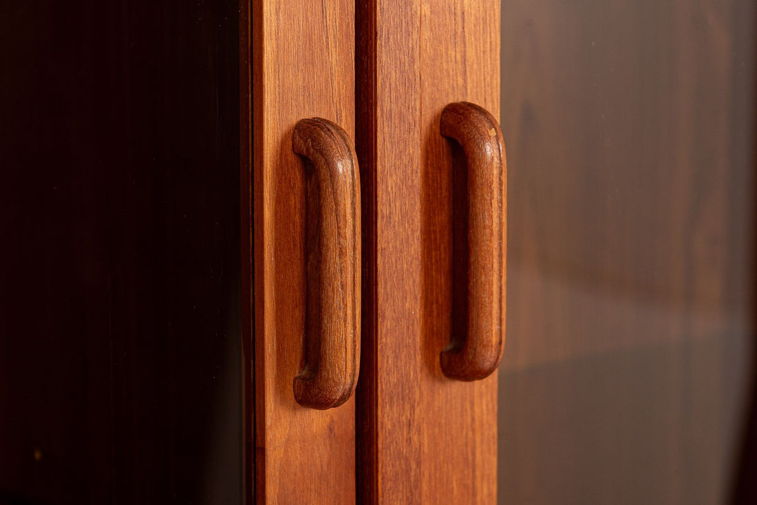 Mid Century Danish Teak Bookcase Wall Unit or China Cabinet