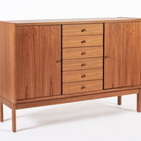 Mid Century Danish Teak Wood Credenza Sideboard Cabinet