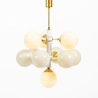 Pair of Mid-Century Modern Sputnik Chandeliers by Szarvasi, Hungary 1970s, 3x Avail
