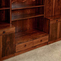 Mid-Century Swedish Rosewood Bookcase Dropdown Wall Unit by Bertil Fridhagen for Bodafors, 1960s