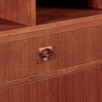 Mid Century Danish Teak Wood Drop-Down Secretary Desk Wall Unit