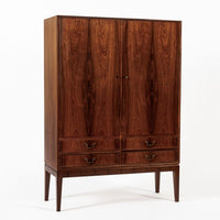 Mid Century Swedish Modern Tall Rosewood Cabinet