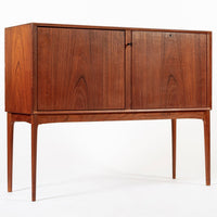 Mid Century Teak Bar Cabinet with Lazy Susan by Fredrik Kayser (attr.)