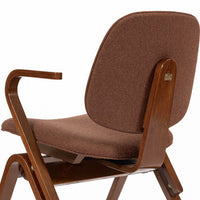 Mid Century Brown Plywood Arm Chairs by Joe Atkinson for Thonet