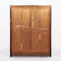 Antique French Art Deco Macassar Ebony Wood Wardrobe Armoire Cabinet, 1940s