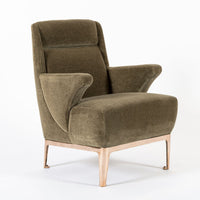 Restored 1940s Art Deco Lounge Chair Mink Mohair, Matching Sofa Available