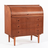 Mid-Century Teak Rolltop Secretary Desk by Egon Ostergaard, Made in Sweden