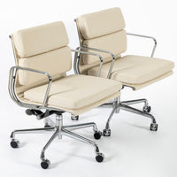 Eames for Herman Miller Tan Cream Office Chairs in Schumacher VEGAN Leather