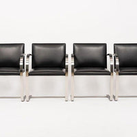 Mid Century Black Brno Chairs by Mies van der Rohe for Knoll Set of 4