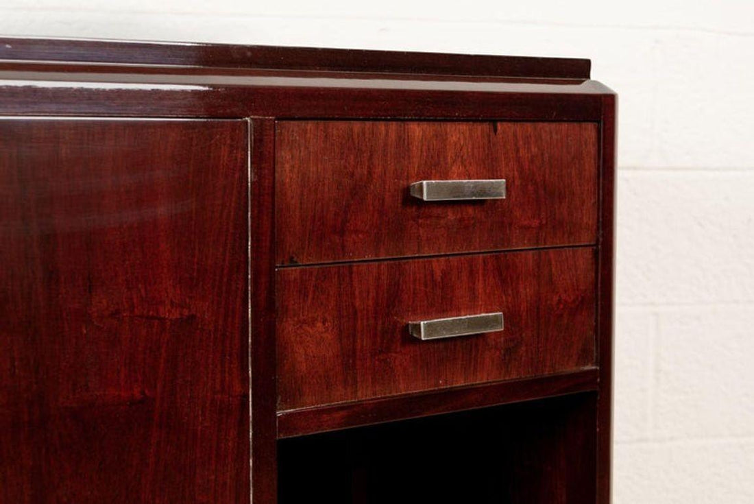Antique Art Deco Wood Sideboard Cabinet or Credenza, Matching Table Available