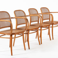 Vintage Bent Wood & Wicker Cafe Chairs by Josef Hoffman for Ligna