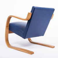 Bauhaus 402 Blue Arm Chair by Alvar Aalto, Made in Finland, 1930s