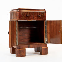 Antique Art Deco Small Wood Side Cabinet or Nightstand 1940s
