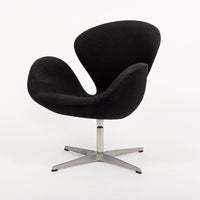 Mid Century Danish Black Swan Chairs by Arne Jacobsen for Fritz Hansen