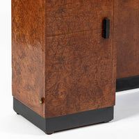 American Art Deco Birdseye Maple Vanity Cabinet or Dressing Table, Circa 1930