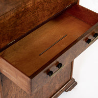 Antique French Art Deco Elm Wood Bar Cabinet 1930s