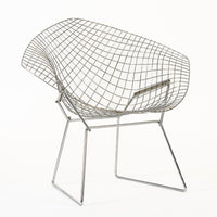 Mid Century Silver Diamond Wire Lounge Chairs by Harry Bertoia for Knoll
