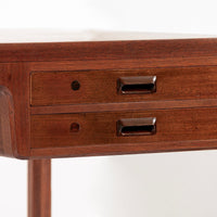 Large Mid Century Danish Modern Mahogany Wood Executive Desk