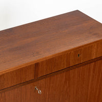 Mid-Century Danish Modern Teak Secretary Desk Cabinet 1960s