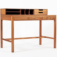 Exceptional Mid Century Danish Teak Writing Desk with Hutch