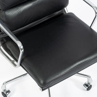 Eames for Herman Miller Tall Black Leather Desk Chair Soft Pad