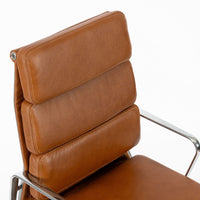 Herman Miller Eames Tall Brown Leather Desk Chair Soft Pad