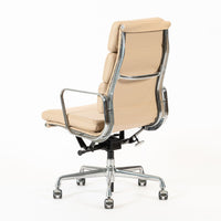 Eames Herman Miller Tall Cream Leather Office Chair Aluminum Group