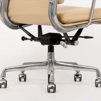 Eames Herman Miller Tall Cream Leather Office Chair Aluminum Group